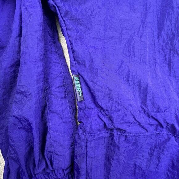 Vintage Puma Jacket Mens Medium Purple Baggy Fit 90s Windbreaker - Picture 7 of 9